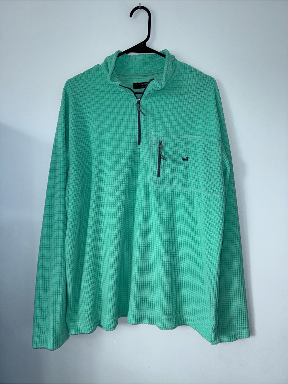 Southern Marsh Men’s Mint Green Waffle Quarter-Zip Pullover